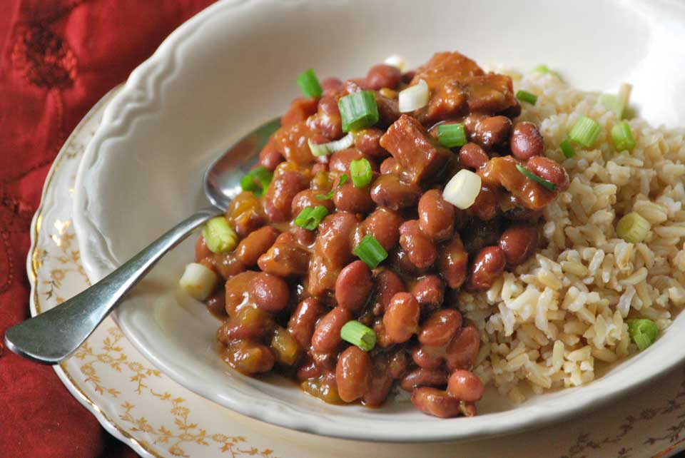 brown rice and beans